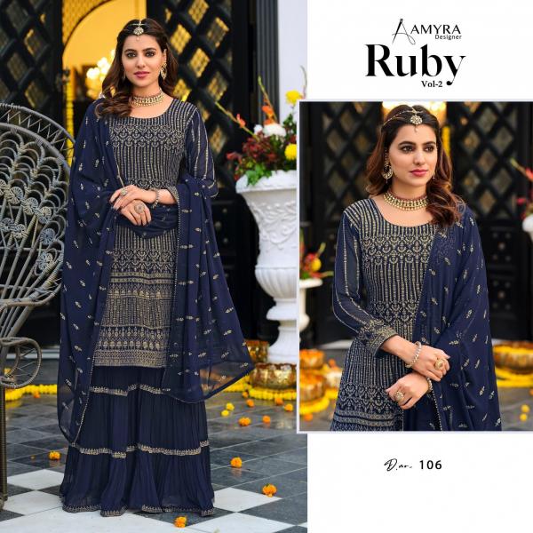 Amyra Ruby 2 Designer Wear Georgette Salwar Suits Collection